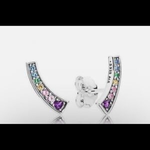 Authentic Pandora Multi Color Arches Stud charm Earrings 297077NRPMX